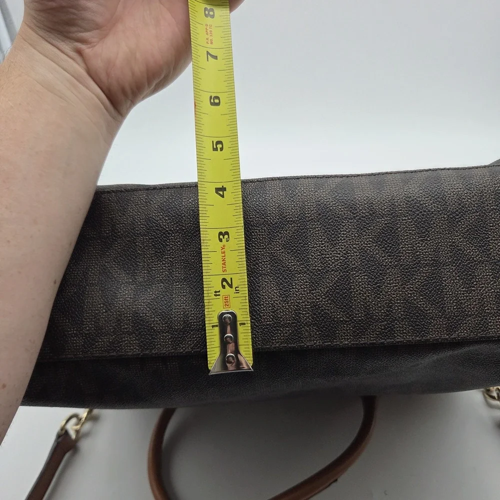 Michael Kors Hamilton Large Satchel Satchel/Top Handle Bag Logo Pattern Brown